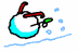 Snowball skier