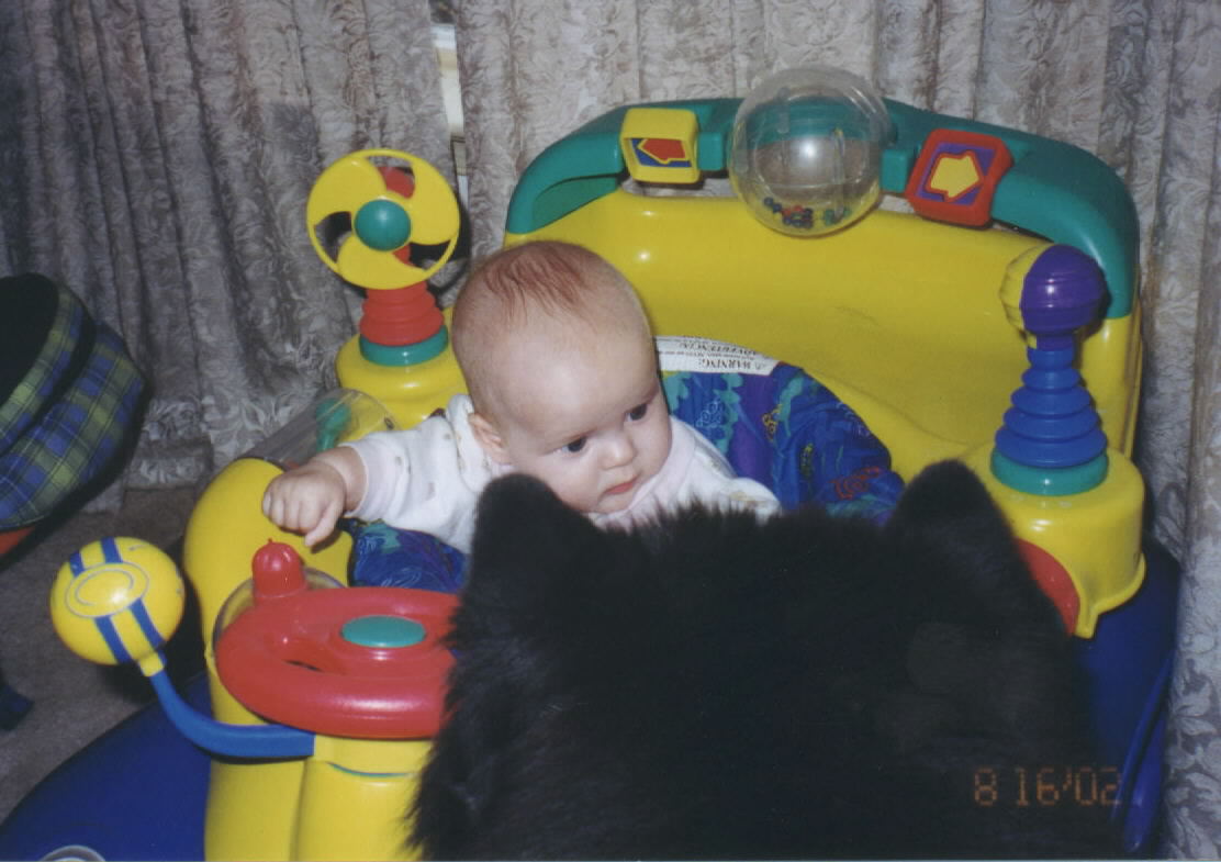 Ben looking at his human sister