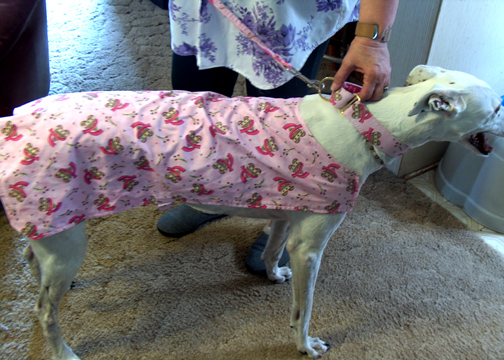Bea wearing her new coat