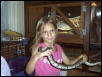 Jessica with her pet ball pythons