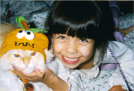 Simba in pumpkin mask