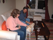 Joanne, Dave and Atari in Living Room