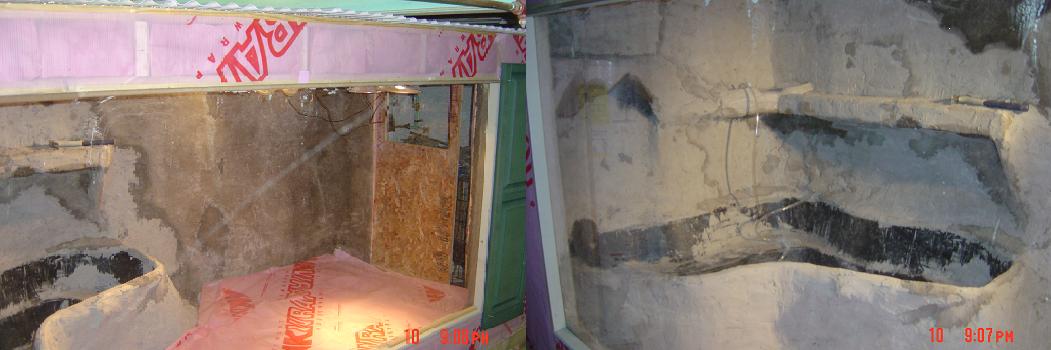 parged inside