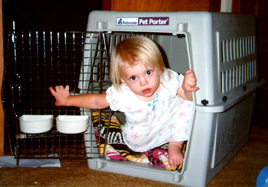 Quincy in Sassy's Crate