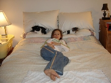 My niece Nadia and her cats