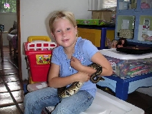 My daughter and her ball python