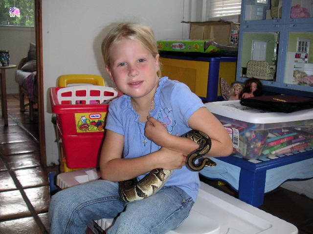 My daughter and her ball python