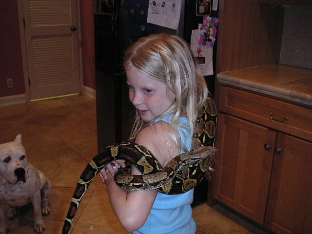 My daughter and colombian boa