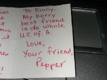 Proof that peppir says vinny is his bestest friend.