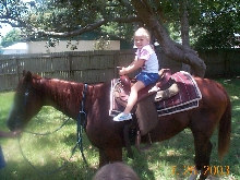 my little sister on my horse