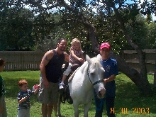 my sister and her horse, Powderpuff
