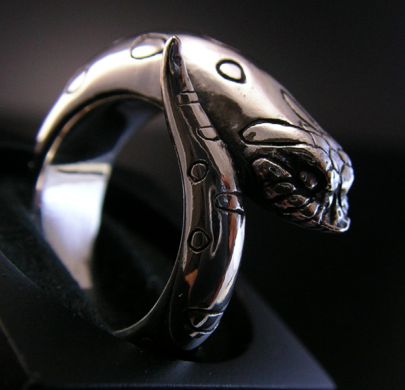 western hognose snake silver ring