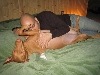 Mike kissing Lilly's "tum tum"