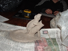 hand sculpted water dragon