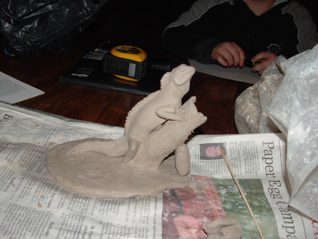 hand sculpted water dragon