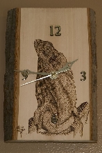 Frilled Dragon Pyrography Clock