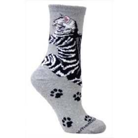 Tiger Stripe Cat Kitten Kitty Hug Cotton Animal Apparel Art Print Socks