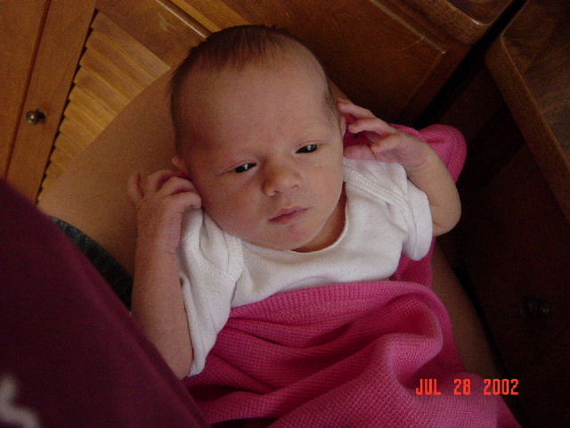 Kylie, 1 month, open eyes