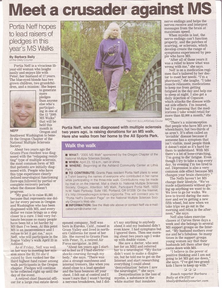 Newspaper Article MS Walk