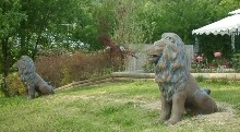 Yard Lions (in front of pond area)