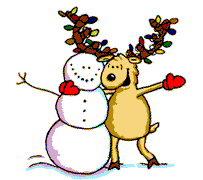 santa moose hug