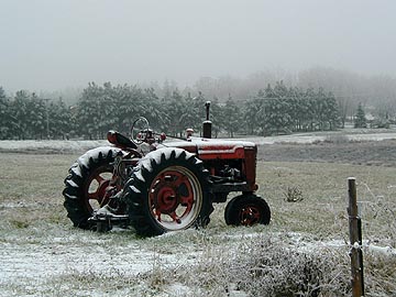 Tractor in the snow