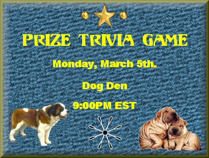 Prize Dog Trivia Game