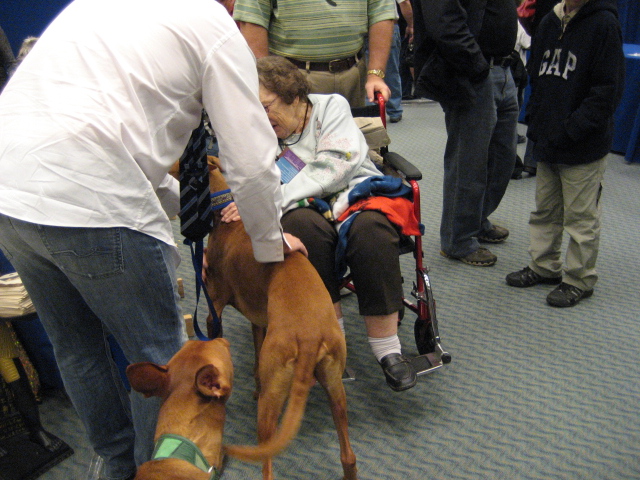 Logan greeting visitors
