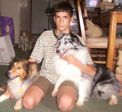 Jay with Shelties