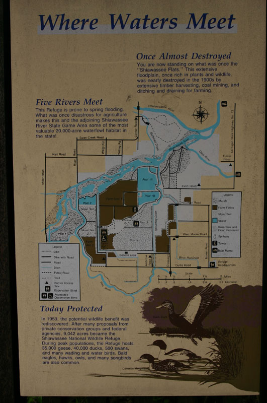 Map of the Shiawassee National Wildlife Reserve