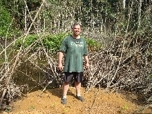 Paul Bodnar in Dwarf Crocodile Habitat.
