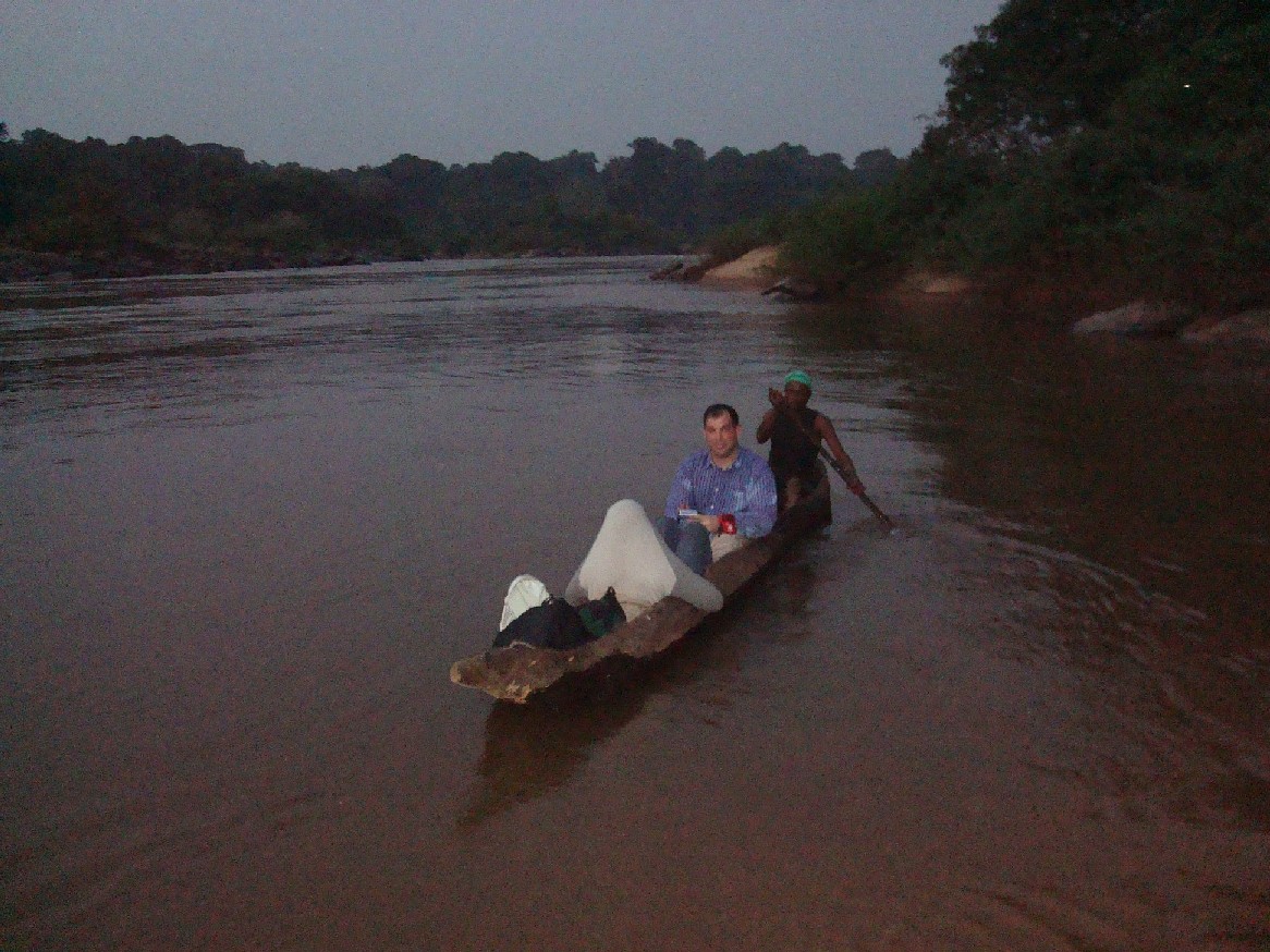 Crossing an African River at Night