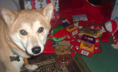 Nic with his presents