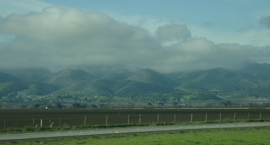 Foggy mountains near King City